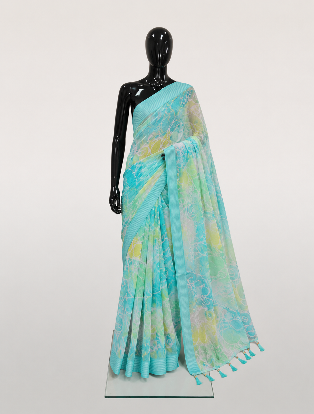 Aqua Blue Printed